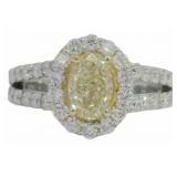 Brilliant 2.68 ct Fancy Yellow VS Lab Diamond Ring