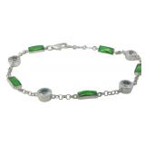 Natural 10.00 ct Chrome Diopside & Zircon Bracelet