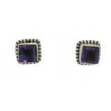 Genuine 2.00 ct Purple Amethyst Stud Earrings