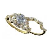 14kt Gold 2.52 ct Round Cut Diamond Bridal Set