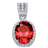 Oval 3.24 ct Garnet Designer Pendant