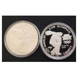 Lot Of 2 1983 Olympic Silver Dollars