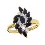 Genuine Sapphire & Diamond Accent Ring