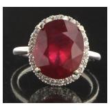 14K Gold 9.55 ct Ruby & Diamond Ring