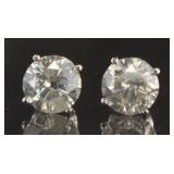 14kt Gold Brilliant 2.08 ct Diamond Stud Earrings