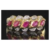 10kt Gold Natural Ruby & Diamond Ring