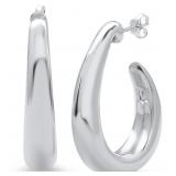 Beautiful Large Sterling SIlver Hoops