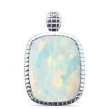 Large Enameled Opal Designer Pendant
