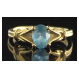 14kt Gold Natural Blue Topaz Estate Ring