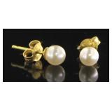 14kt Gold 4 mm Pearl Earrings
