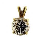 14kt Gold 2.00 ct White Topaz Solitaire Pendant