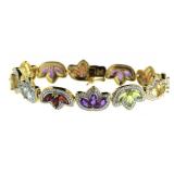 Genuine Gemstone & Diamond Accent Tennis Bracelet