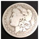 1881-CC Morgan Silver Dollar Key Date