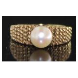 10kt Gold 7 mm Pearl Dinner Ring