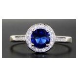 Beautiful Round Sapphire Solitaire Ring