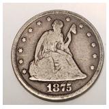 1875-CC Twenty Cent Piece Key Date