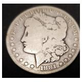 1881-CC Morgan Silver Dollar Key Date