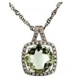 Genuine Green Amethyst Pendant