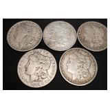 Lot Of 5 Pre 1921 Morgan Silver Dollars