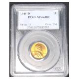 1946-D Lincoln Wheat Cent PCGS MS 66 RD
