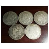 Lot Of 5 Pre 1921 Morgan Silver Dollars