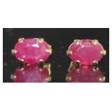 10kt Gold Genuine Ruby Stud Earrings