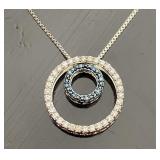 Reversible 1/2ct Blue, Black & White Diam. Pendant