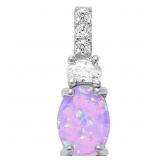 Stunning Pink Opal & White Topaz Pendant