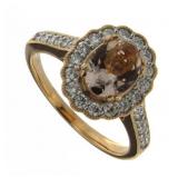 14kt Gold 1.50 ct Oval Morganite & Diamond Ring