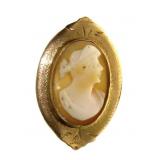 10kt Gold Vintage Carved Cameo Pendant