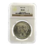 1923 MS60 Peace Silver Dollar
