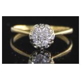 14kt Gold Diamond Cluster Ring