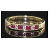 10kt Gold Channel Set Ruby & Diamond Ring