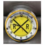 Large Neon Railroad Clock (roughly 18")