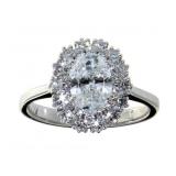 14kt White Gold 1.51ct Oval Cut Diamond Ring