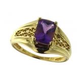 14kt Gold Natural Amethyst Dinner Ring