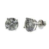 14kt White Gold 3.01 ct Diamond Studs