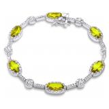 Elegant Oval Yellow & White Topaz Tennis Bracelet