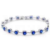 Brilliant 6.50 ct Sapphire Tennis Bracelet