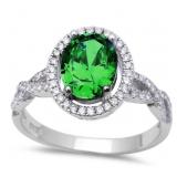 Oval 2.10 ct Emerald Infinity Ring