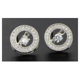 Brilliant 1.00 ct White Topaz Rhythm Earrings