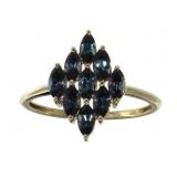 10kt Gold London Blue Topaz Waterfall Ring