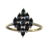 10kt Gold London Blue Topaz Waterfall Ring