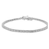 Beautiful Princess Cut 2mm White Topaz Bracelet