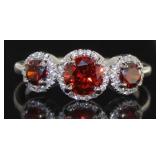 Past-Present-Future 2.50 ct Ruby Dinner Ring