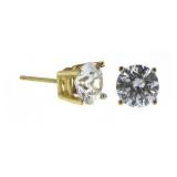 14kt Gold Brilliant 2.00 ct White Topaz Earrings