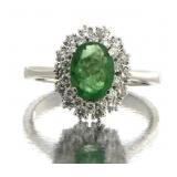 14K White Gold 1.68 ct Emerald & Diamond Ring