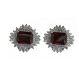 Beautiful Ruby & White Topaz Earrings