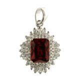 Beautiful Ruby & White Topaz Pendant