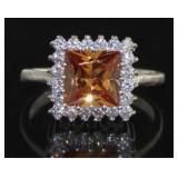 Princess Cut 3.33 ct Golden Citrine Dinner Ring